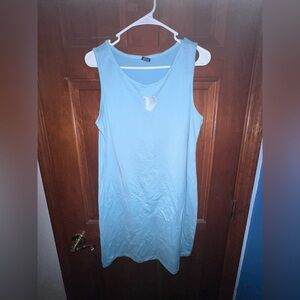 Sky Blue Sleeveless Midi Dress